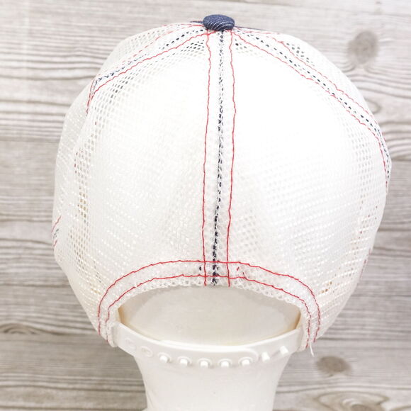 VINTAGE FREIGHTLINER TRUCK CENTERS DENIM BLUE JEAN USA MADE TRUCKER HAT CAP - Picture 6 of 11